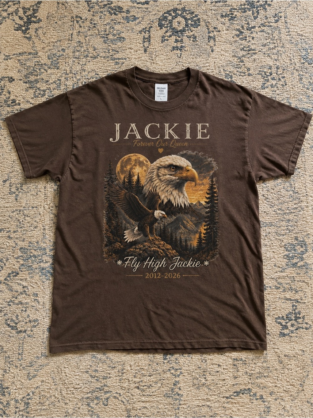Jackie Memorial Eagle Graphic Short Sleeve Tee - Brown T-shirt